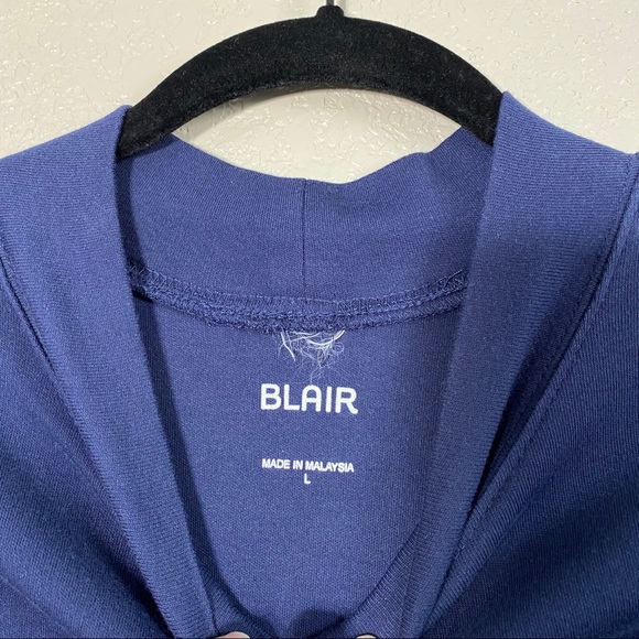 Vintage Navy Blue Sleeveless Mock Neck Shirt Crest Lg - Picture 3 of 4